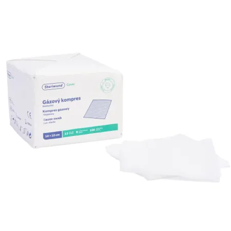 Kompres gazowy niejałowy 10x10cm 4-warstowy 30g 100 szt. NONVI lux / G0120 / Zarys Kompres gazowy niejałowy 10x10cm 4-warstowy 30g 100 szt. NONVI lux / G0120 / Zarys