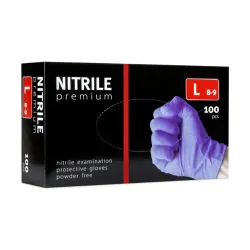Rękawice nitrylowe L niesterylne fioletowe 100 szt. Premium