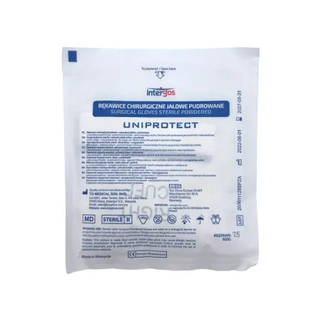 Rękawice chirurgiczne pudrowane 7,5 sterylne 1 para Uniprotect / G0437 / Intergos