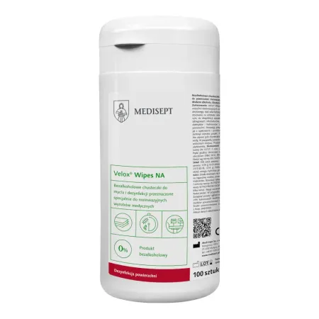 Velox Wipes NA chusteczki bez alkoholu pudełko 100 szt. / G0723 / Medisept Velox Wipes NA chusteczki bez alkoholu pudełko 100 szt. / G0723 / Medisept