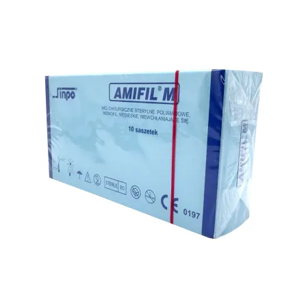 Nici niewchłanialne poliamidowe Amifil M USP 4-0 długość 75cm z igłą 3/8 koła 24mm op. 10szt. / G0945 / Amifil M