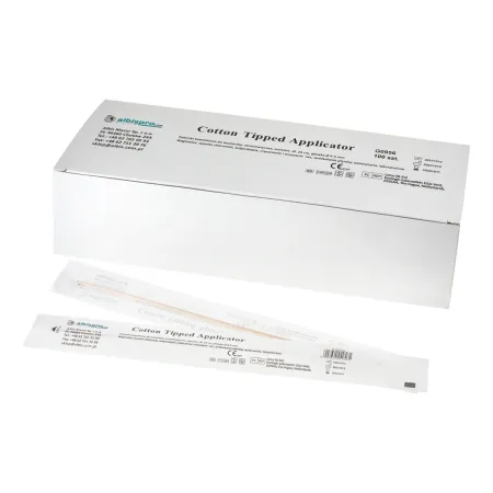 Pałeczki drewniane 23cm do wymazów mały wacik S 5mm sterylne op. 100 szt. / G0956 / ALBISPRO.com