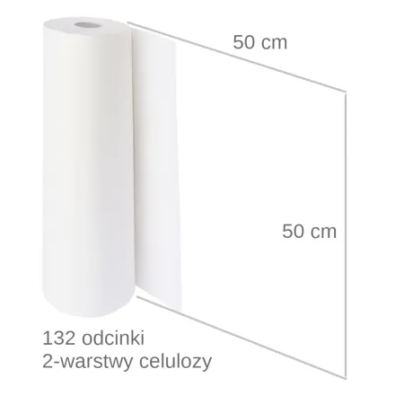 Higieniczny podkład celulozowy serweta ochronna rolka 132 odcinki 50x50cm / G0995 / 