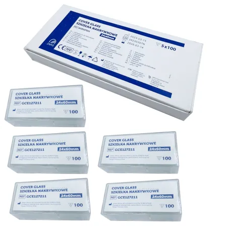 Szkiełka nakrywkowe 24x60 mm 5x100 szt. / G1112 / Zarys