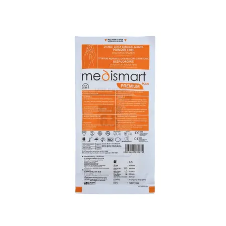 Rękawice chirurgiczne bezpudrowe 6,5 sterylne 1 para / G1165 / Medismart