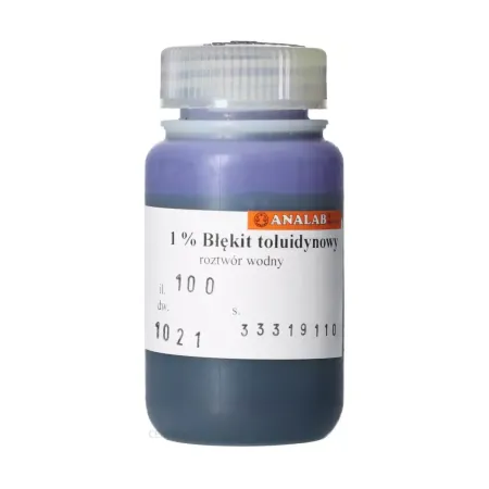 Błękit toluidynowy 1% roztwór wodny 100ml / G1290 / Analab Błękit toluidynowy 1% roztwór wodny 100ml / G1290 / Analab