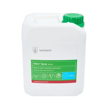 Velox Spray Neutral płyn do dezynfekcji powierzchni 5L / G1386 / Medisept Velox Spray Neutral płyn do dezynfekcji powierzchni 5L / G1386 / Medisept