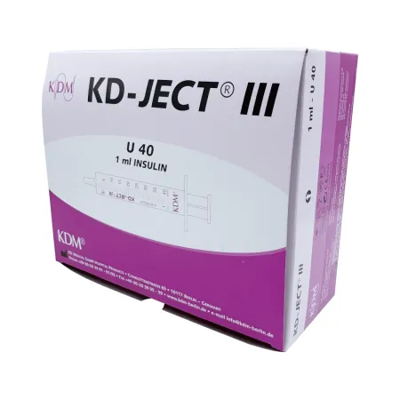 Strzykawka insulinowa 1ml z igłą U40 KD-Ject III op. 100 szt. / G1480 / KDM