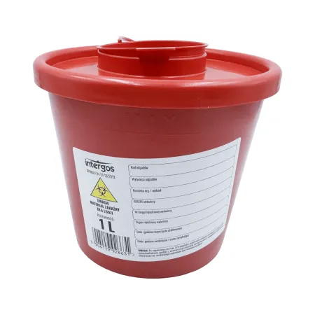 Pojemnik PCV na zużyte igły 1L / G1565 / Intergos Pojemnik PCV na zużyte igły 1L / G1565 / Intergos