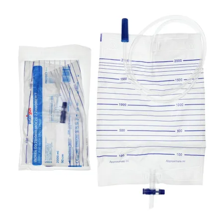 Worek do zbiórki moczu z zaworem T 2L 90cm / G1588 / Intergos Worek do zbiórki moczu z zaworem T 2L 90cm / G1588 / Intergos