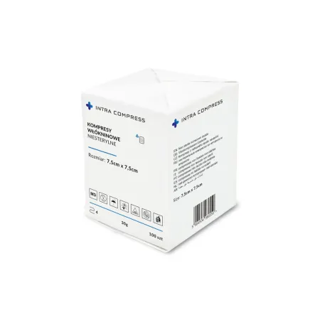 Kompres włókninowy niejałowy 7,5x7,5cm 100 szt. Intra Compress / G1823 / INTRA-MED Kompres włókninowy niejałowy 7,5x7,5cm 100 szt. Intra Compress / G1823 / INTRA-MED
