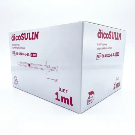 Strzykawka insulinowa 1ml z igłą dicoSULIN U100 op. 100 szt. / G1987 / Zarys