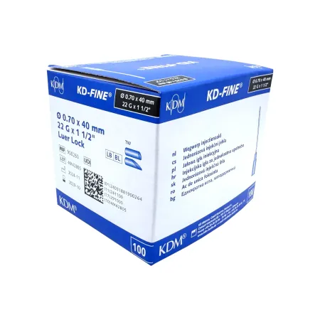 Igła iniekcyjna sterylna 22G 0,7x40mm 100 szt. KD-Fine / G2044 / KD Medical Igła iniekcyjna sterylna 22G 0,7x40mm 100 szt. KD-Fine / G2044 / KD Medical