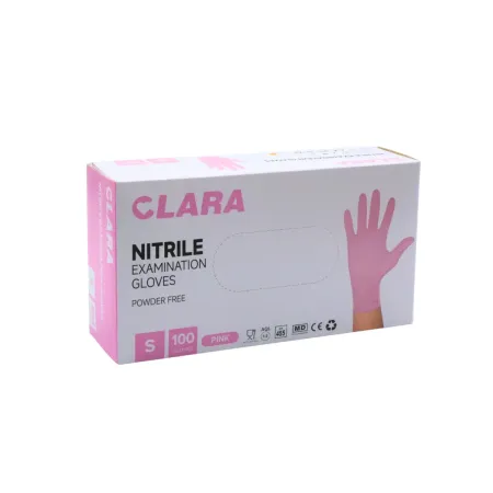 Rękawice nitrylowe bezpudrowe różowe S niesterylne 100 szt. Clara / G2115 / Clara