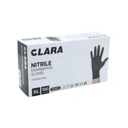 Rękawice nitrylowe bezpudrowe czarne XL niesterylne 100 szt. Clara