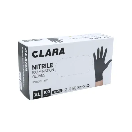 Rękawice nitrylowe bezpudrowe czarne XL niesterylne 100 szt. Clara / G2166 / Clara Rękawice nitrylowe bezpudrowe czarne XL niesterylne 100 szt. Clara / G2166 / Clara